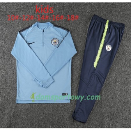 Manchester City Dziecięcy Komplet Bluzy Treningowe Niebieski 2018-2019